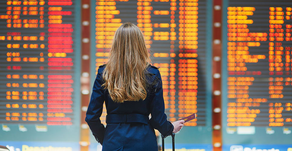 female traveler airport